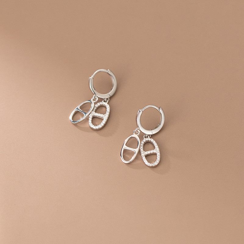 s925 sterling silver hollowed cute wing rhinestone sweet earrings